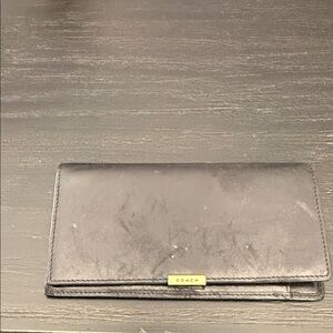 Coach Black Leather check book cover